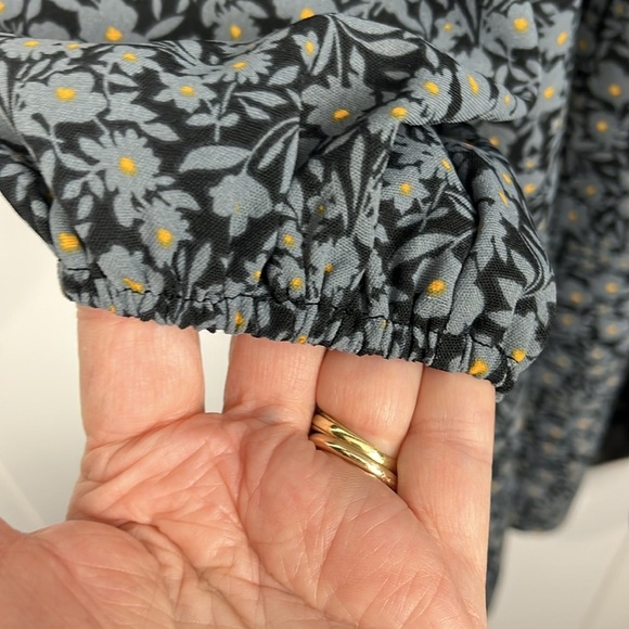 Haptics by Holly Harper Dress S/M Gray/Black Floral Print Mini Prairie Baby Doll - Picture 5 of 12